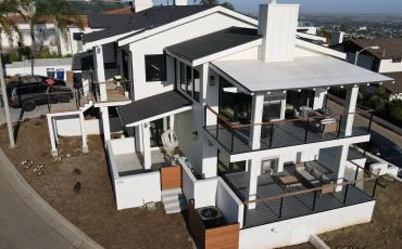 Miller Residence aerial view of the first and second story patios
