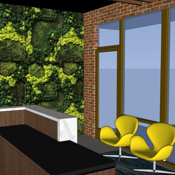 Tree Factory - Port Hueneme lobby interior concept with an outside view