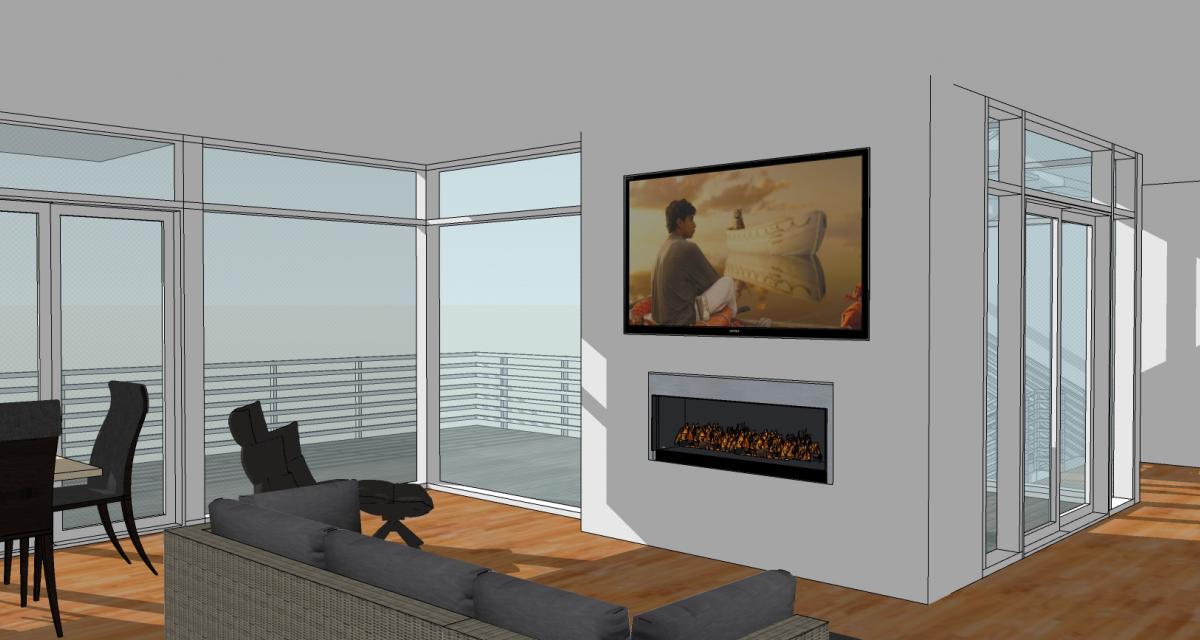 Rainier Residence living room render 