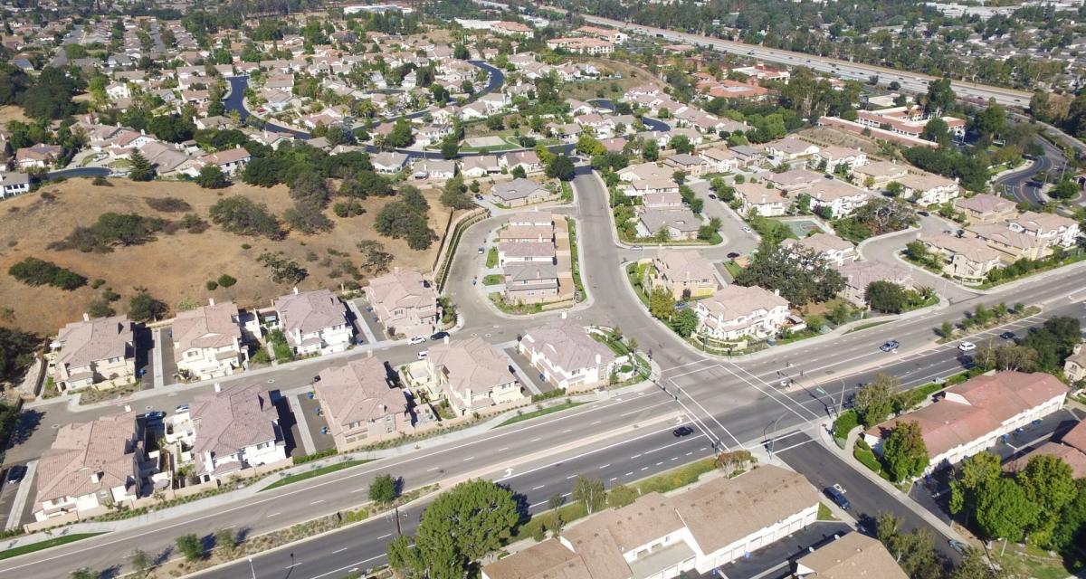 Oak Terrace neighborhood aerial view